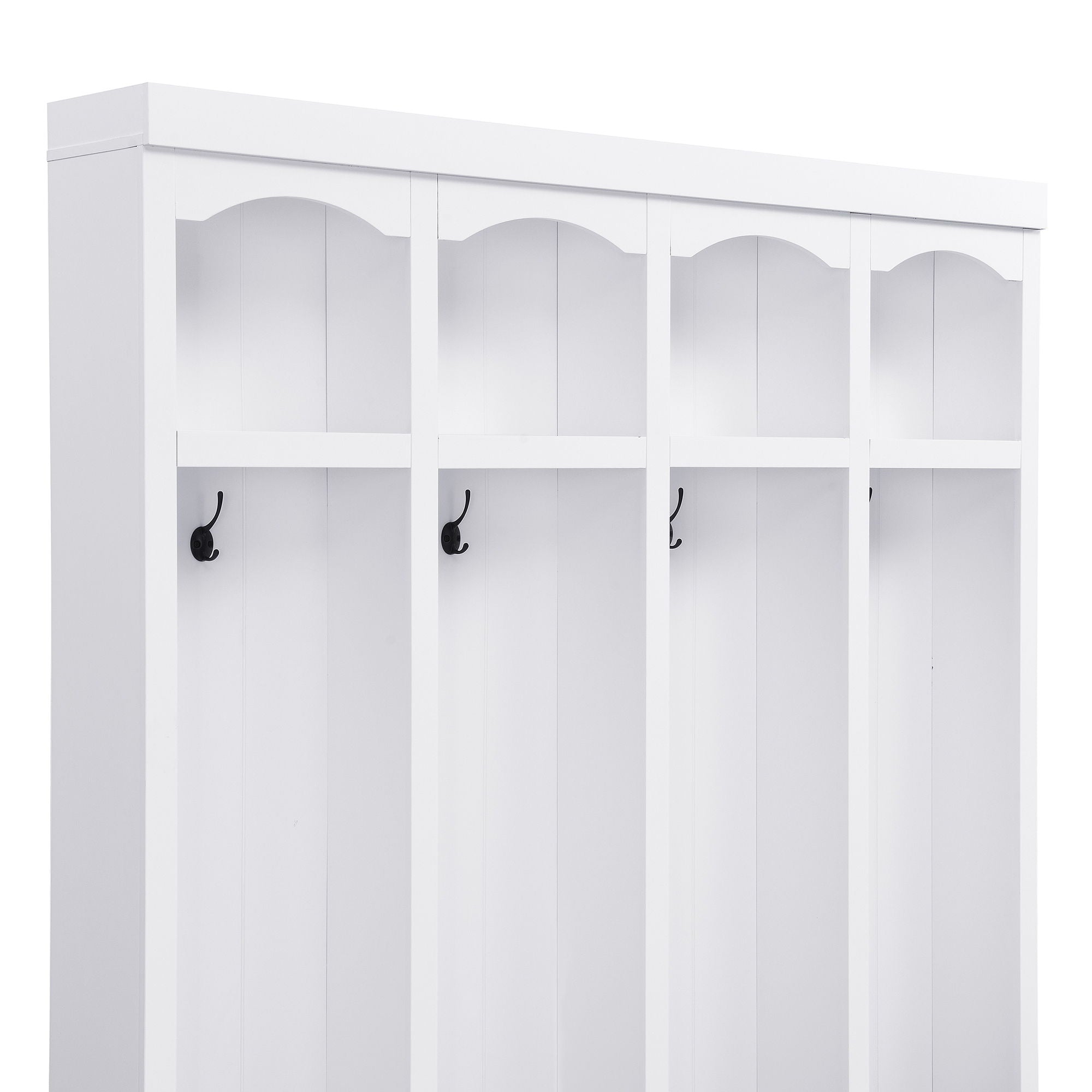 Entryway Hall Tree With Bench, 4 Hooks & Open Storage Space