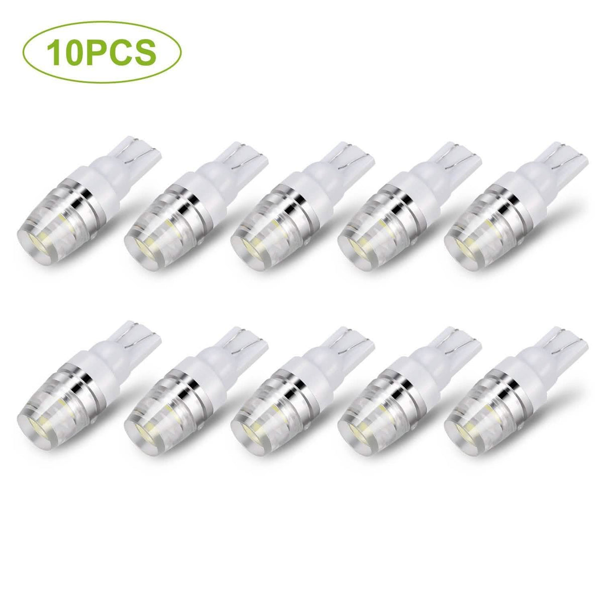 10-Piece: Xenon White Wedge Base LED Bulbs