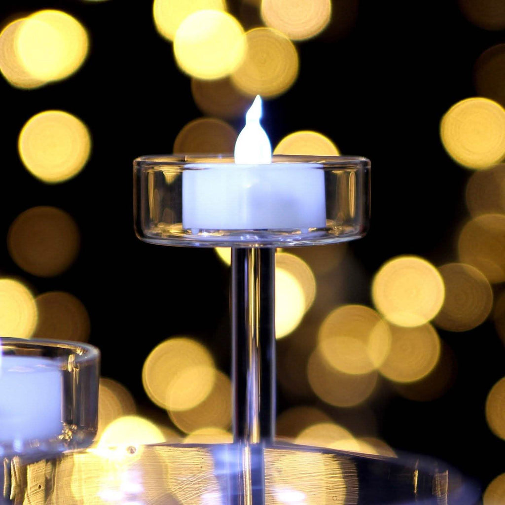100-Piece: Cool White LED Tealight Flameless Smokeless Candles