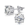RMZ GOLD NYC Unisex 10k White Gold 1/2 Ct Round Created White Sapphire Stud Earrings