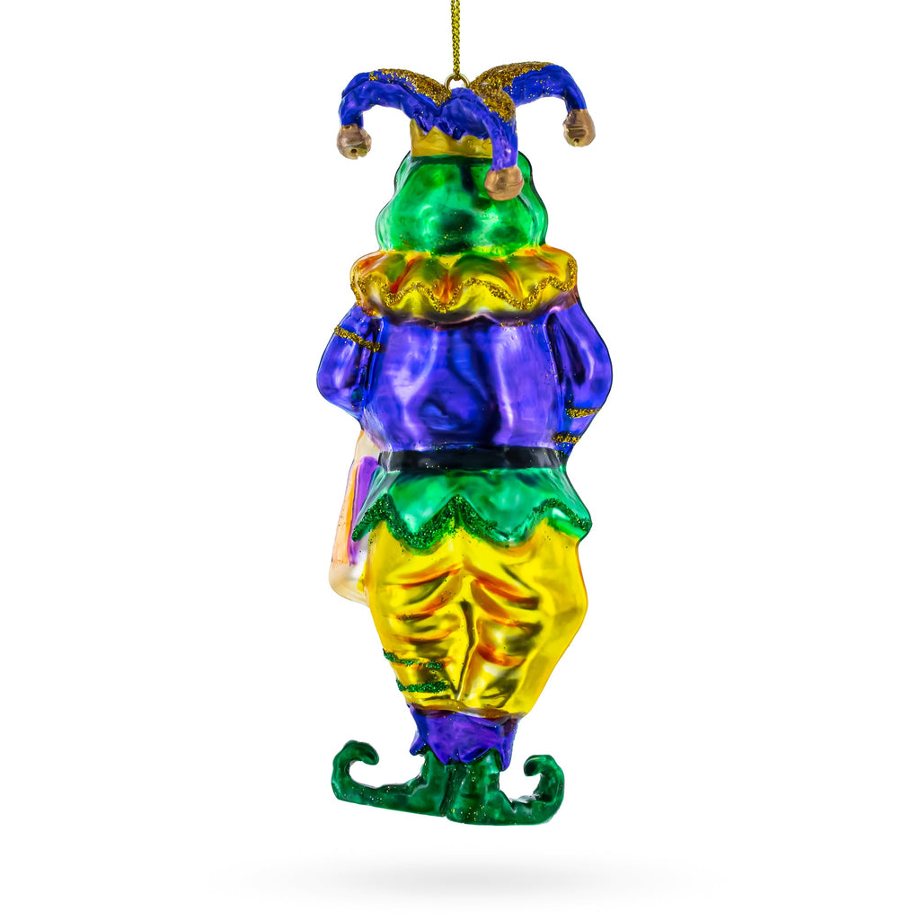 Frog Jester Glass Christmas Ornament
