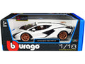 Lamborghini Sian FKP 37 White with Copper Wheels 1/18 Diecast Model Car by Bburago