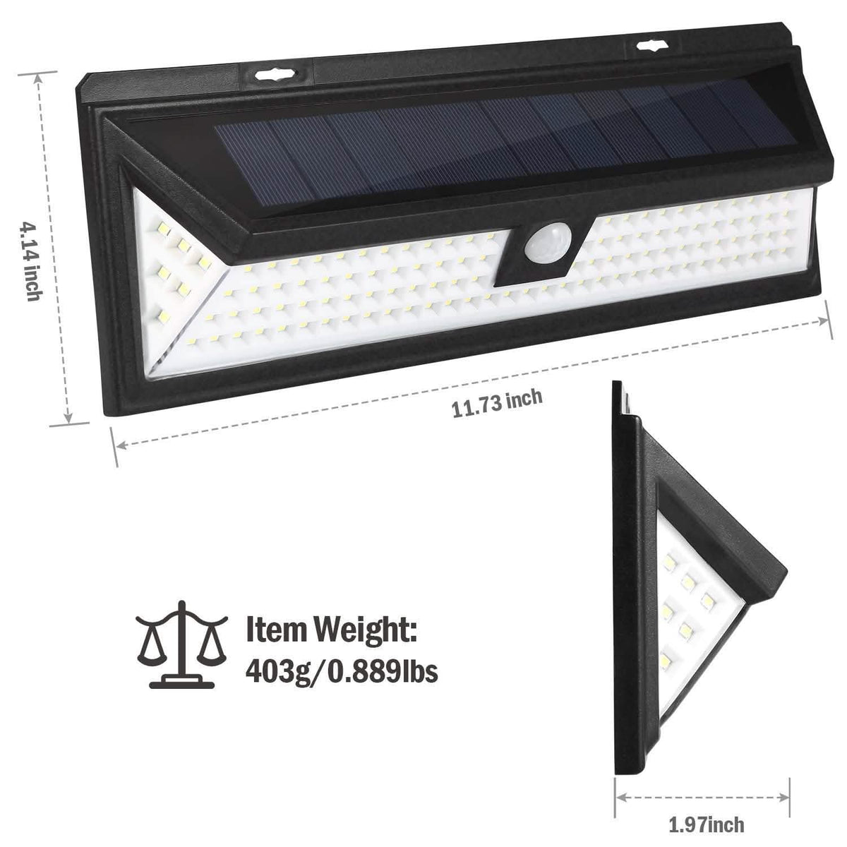 118 LEDs Solar Wall Light Outdoor Motion Sensor Lamp