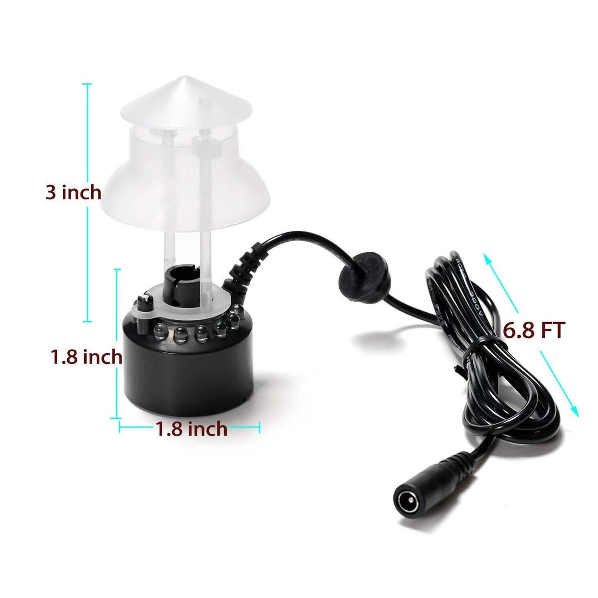 12 LED Mist Water Fountain Machine Atomizer Air Humidifier