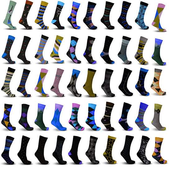 12-Pairs: Men's James Fiallo Premium Quality Dress Socks