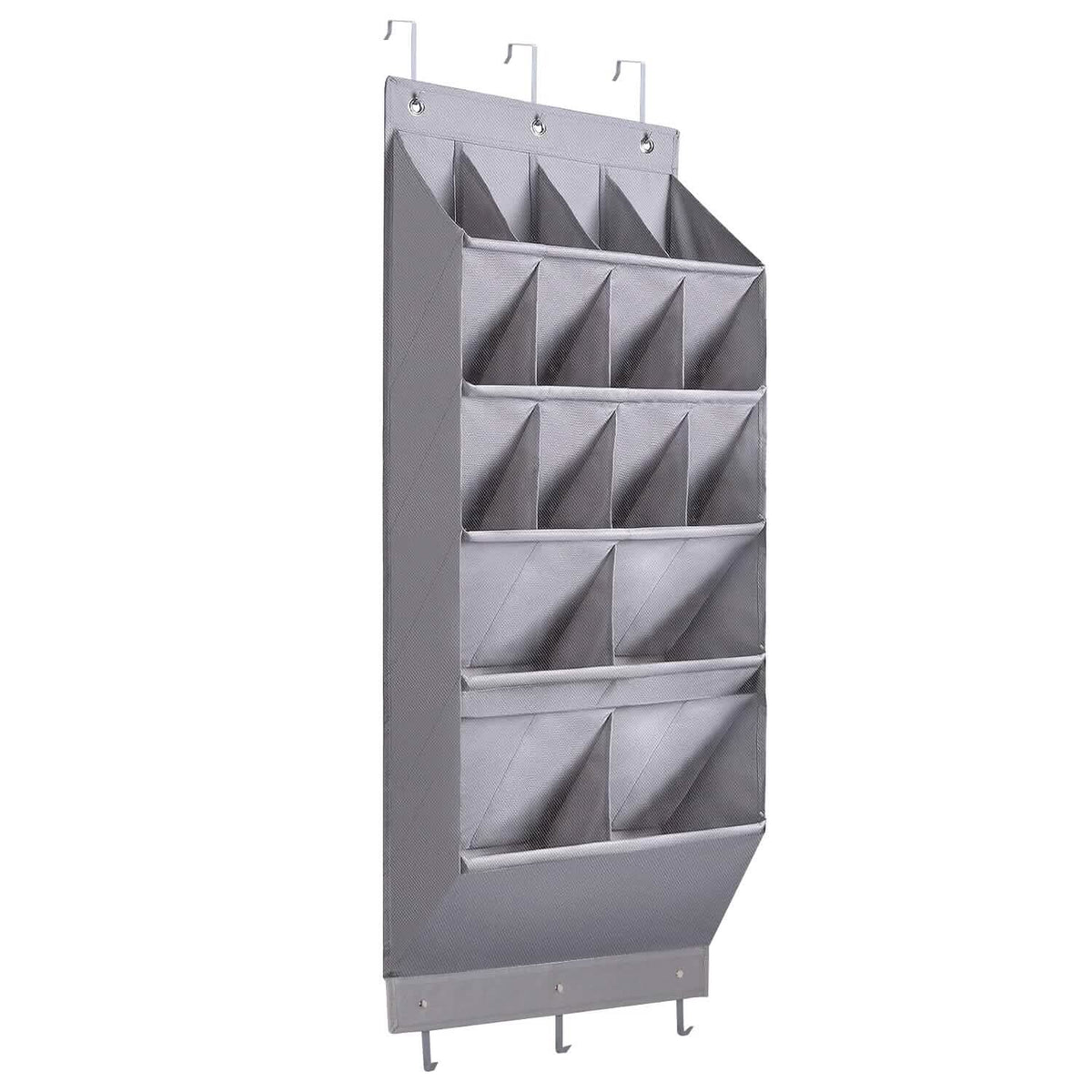 16 Pockets Over The Door Shoe Organizer 5 Tier with 6 Hooks