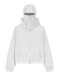 Men's Zip Up Long Sleeve Hoodie with Mask