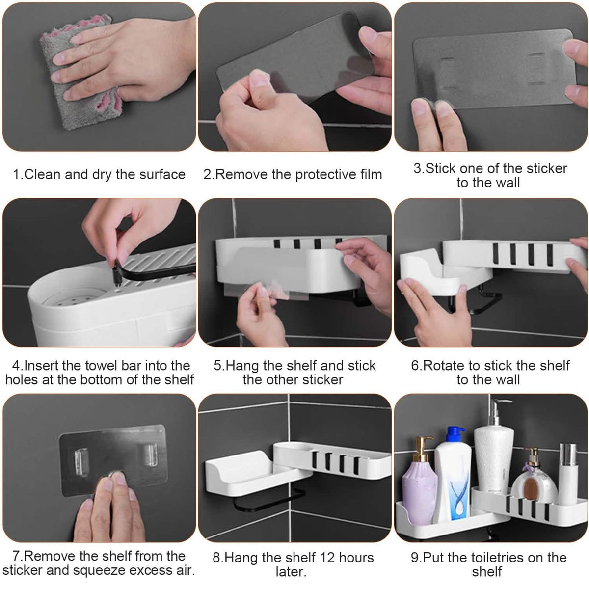 180° Rotatable Bathroom Corner Caddy Shelf