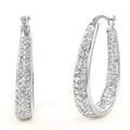 18K White Gold Inside Out Crystal Hoops