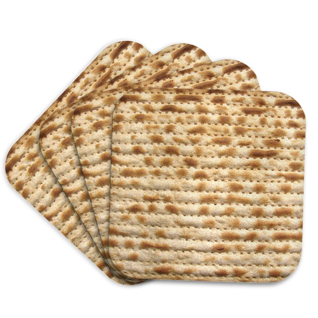 3dRose InspirationzStore Judaica - Matzah bread texture photo - for passover pesach - funny Jewish humor - humorous matzo Judaism food - Coasters (cst_112943)