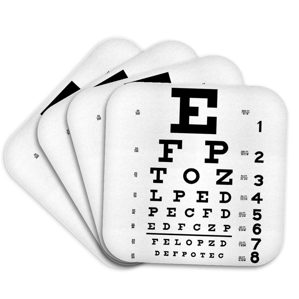 3dRose PS Vintage - Eye Chart Alphabet in Black - Coasters (CST_110446)