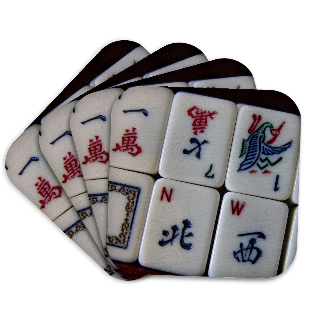 3dRose Florene Games - Luv Mah Jongg - Coasters (CST_12772)