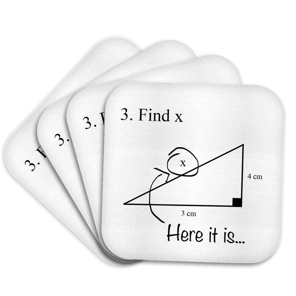 3dRose EvaDane - Funny Cartoons - Find x here it is - Coasters (cst_107310)