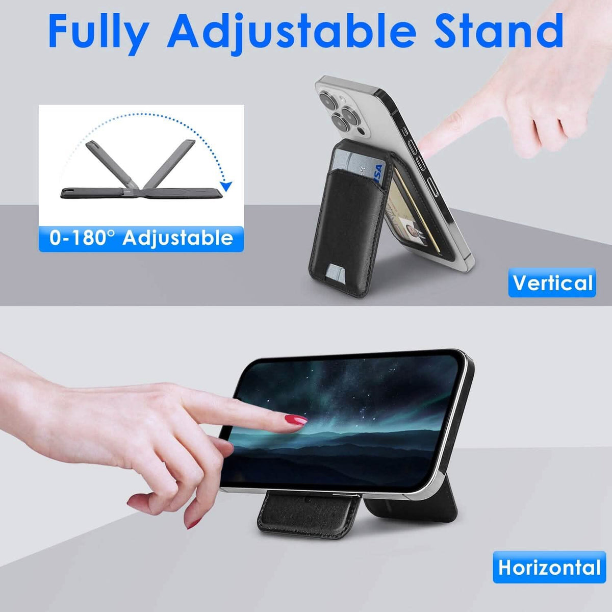2-in-1 Magnetic Card Wallet Phone Stand