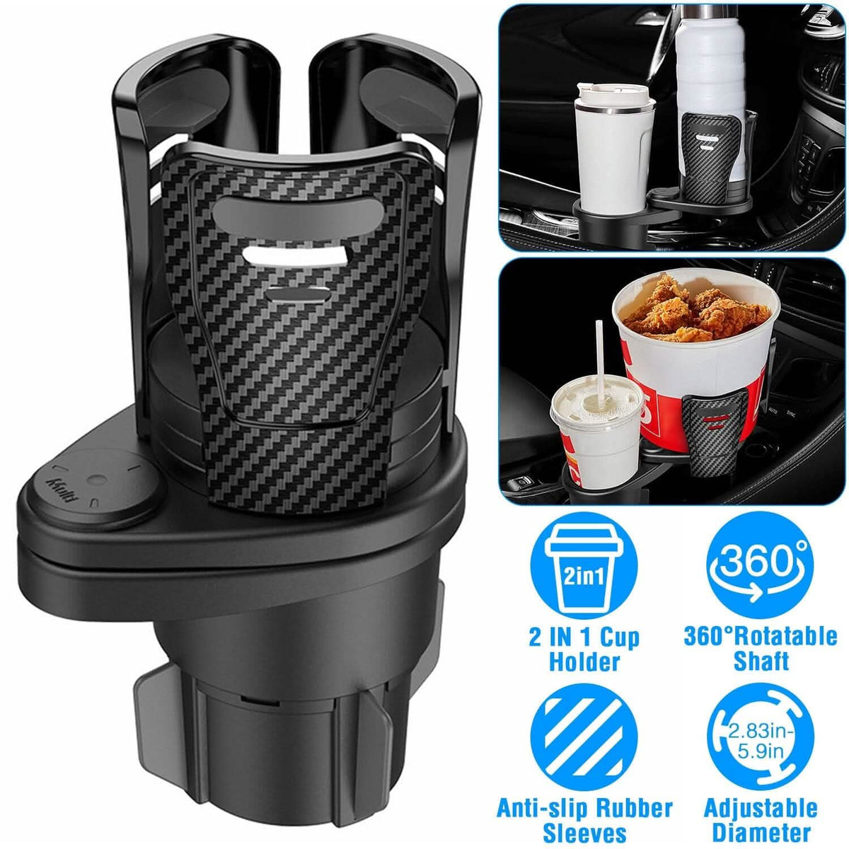 2-in-1 Universal Car Cup Mount Holder