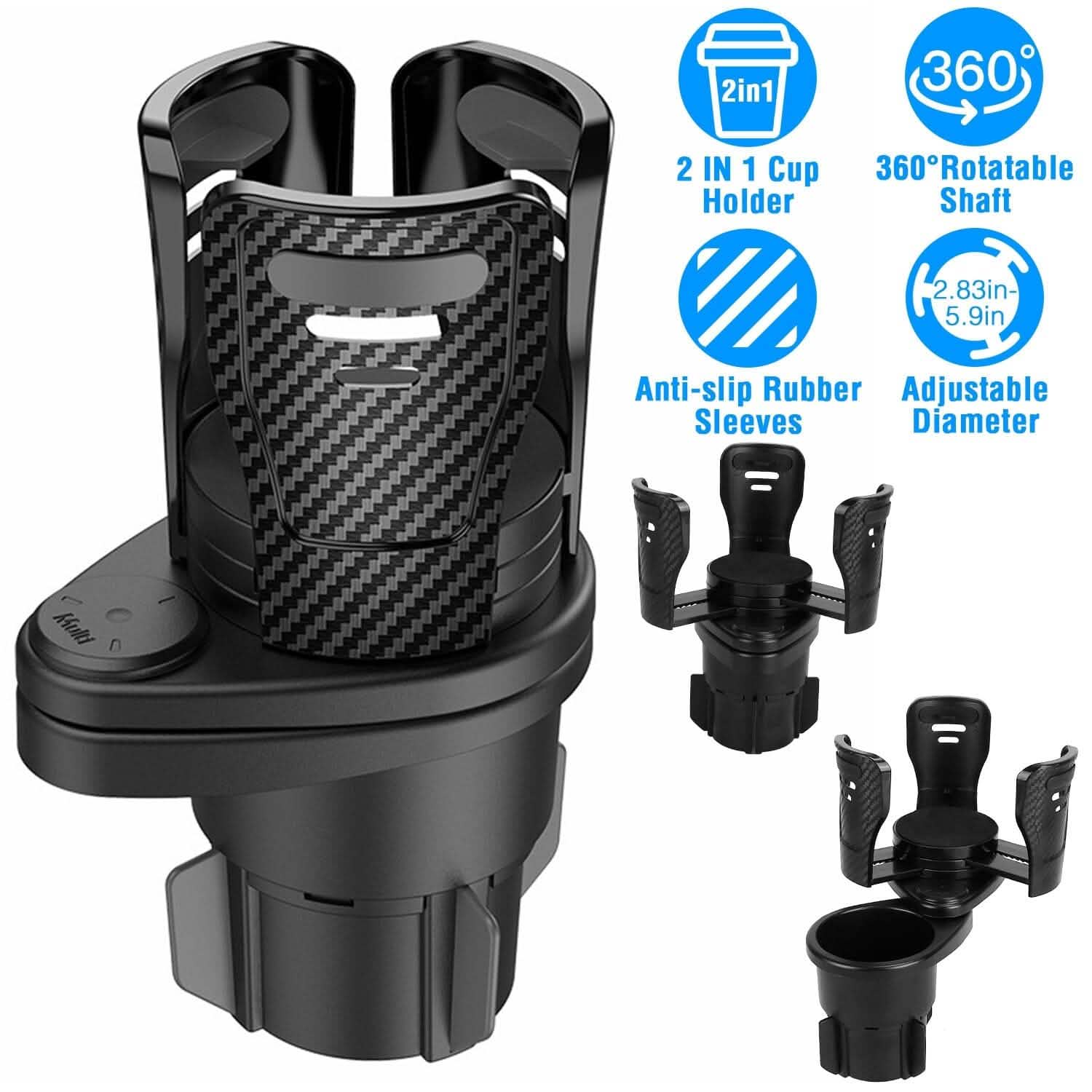 2-in-1 Universal Car Cup Mount Holder with Adjustable Base