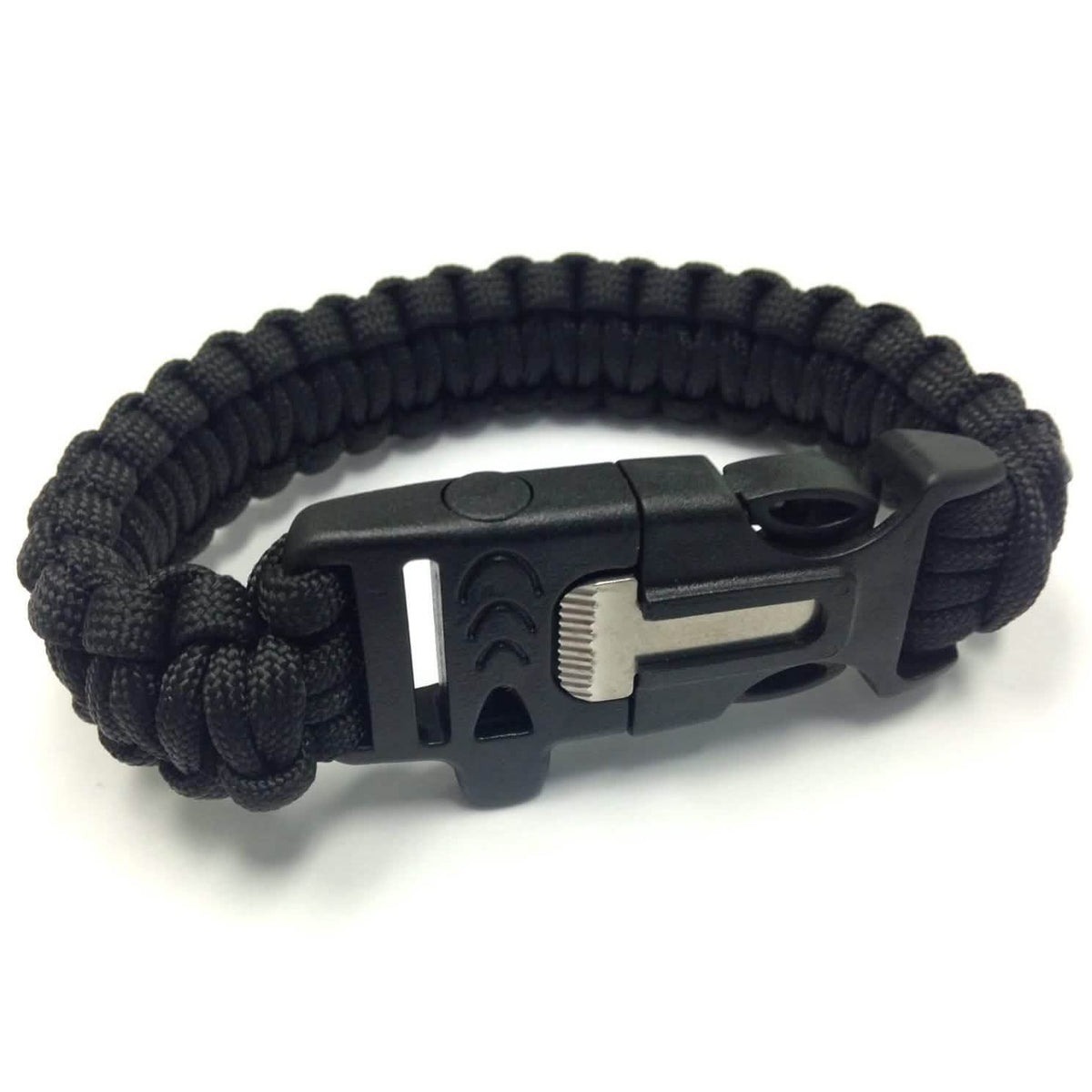 2-Pack: Paracord Survival Bracelet with Flint Scraper, Whistle and Cutting Tool