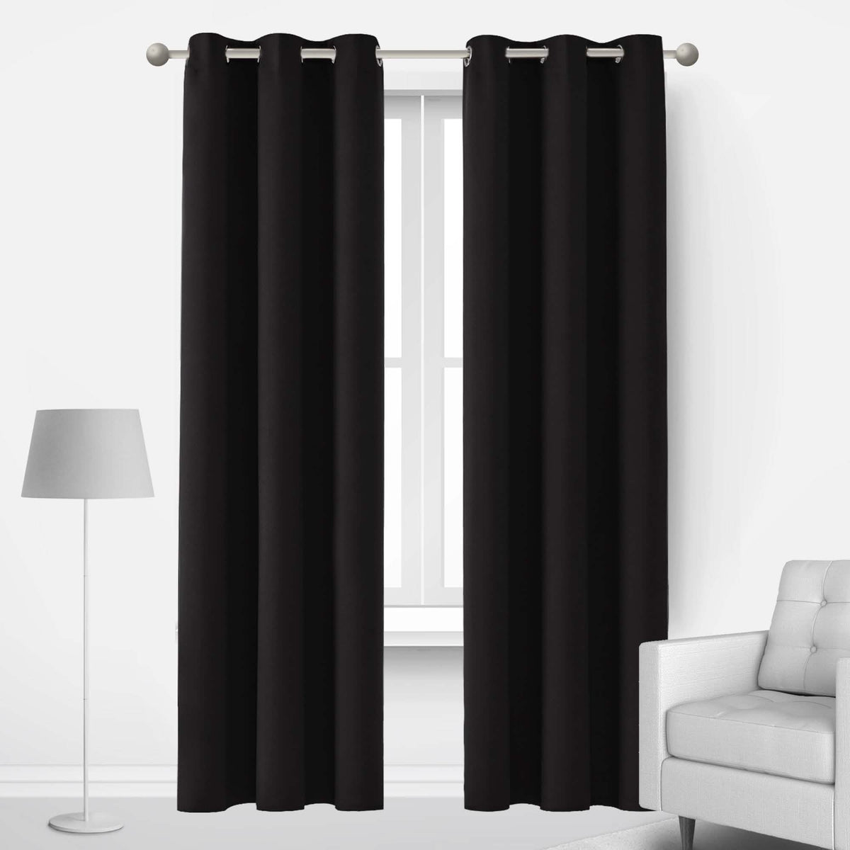 2-Panels: Deconovo Room Darkening Thermal Insulated Blackout Grommet Window Curtains