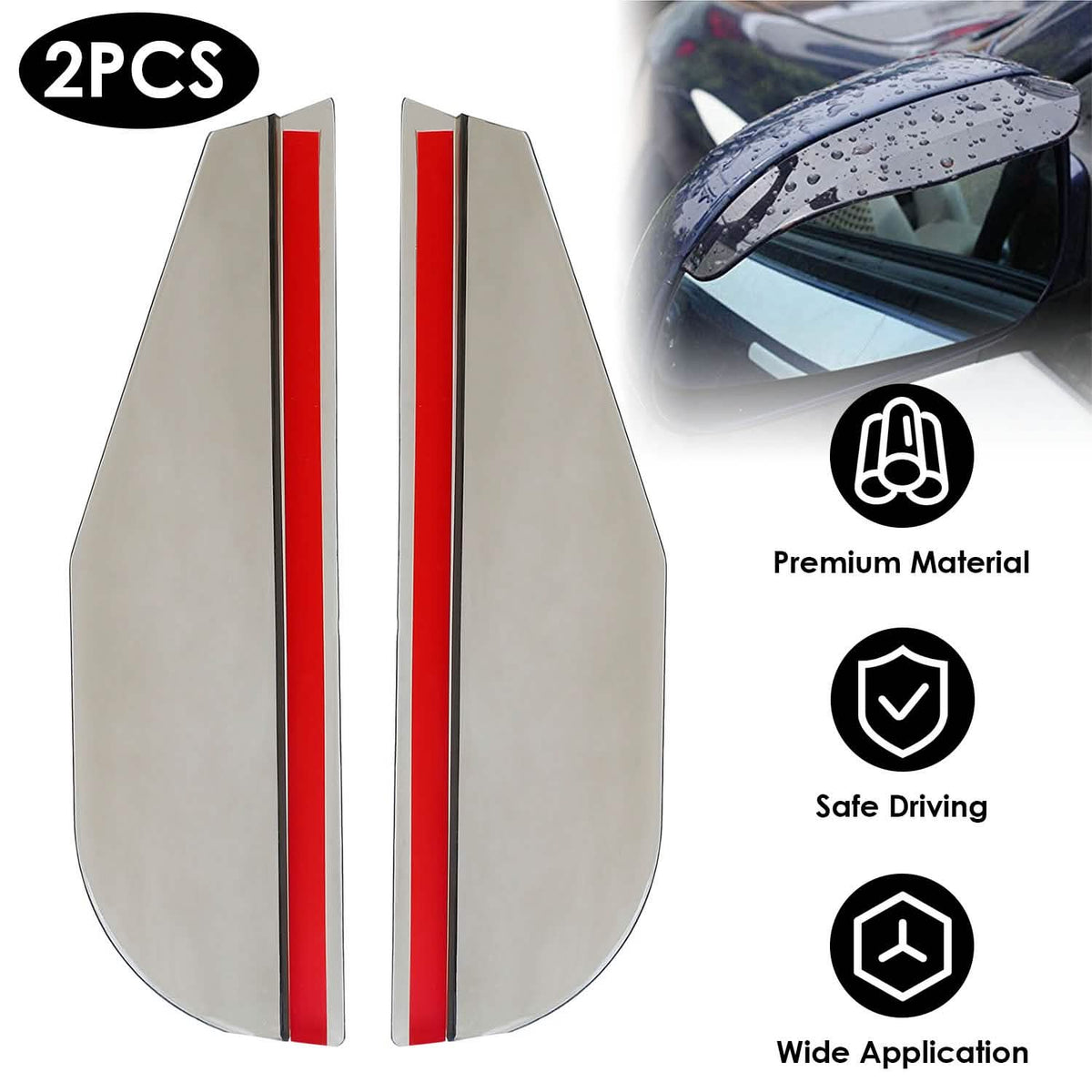 2-Piece: Car Side Mirror Rain Guard