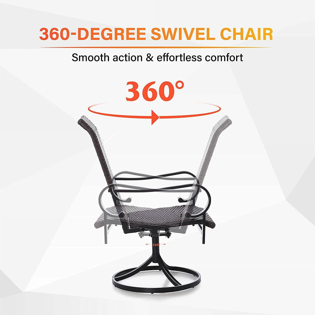 2-Piece: Outdoor Swivel Rattan Dining Chair Set