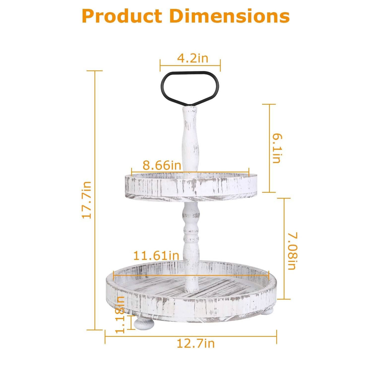 2-Tier Serving Tray Round Farmhouse Kitchen