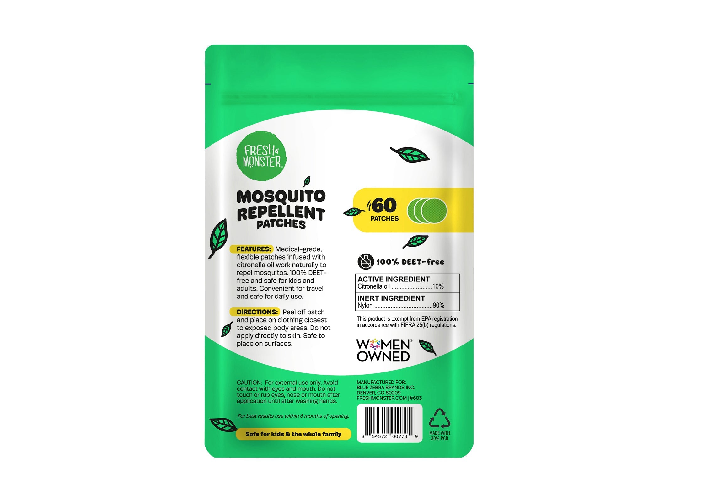 Fresh Monster Mosquito Protection Patches