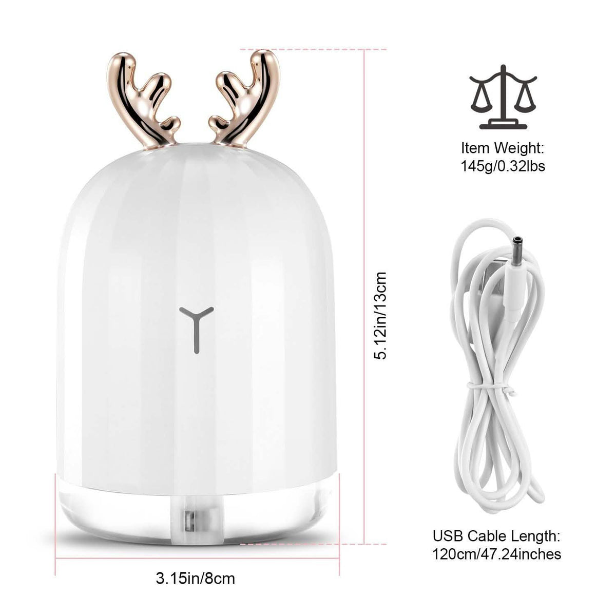 220ml Cool Mist Humidifier Ultrasonic Air Diffuser Atomizer with 7 Color
