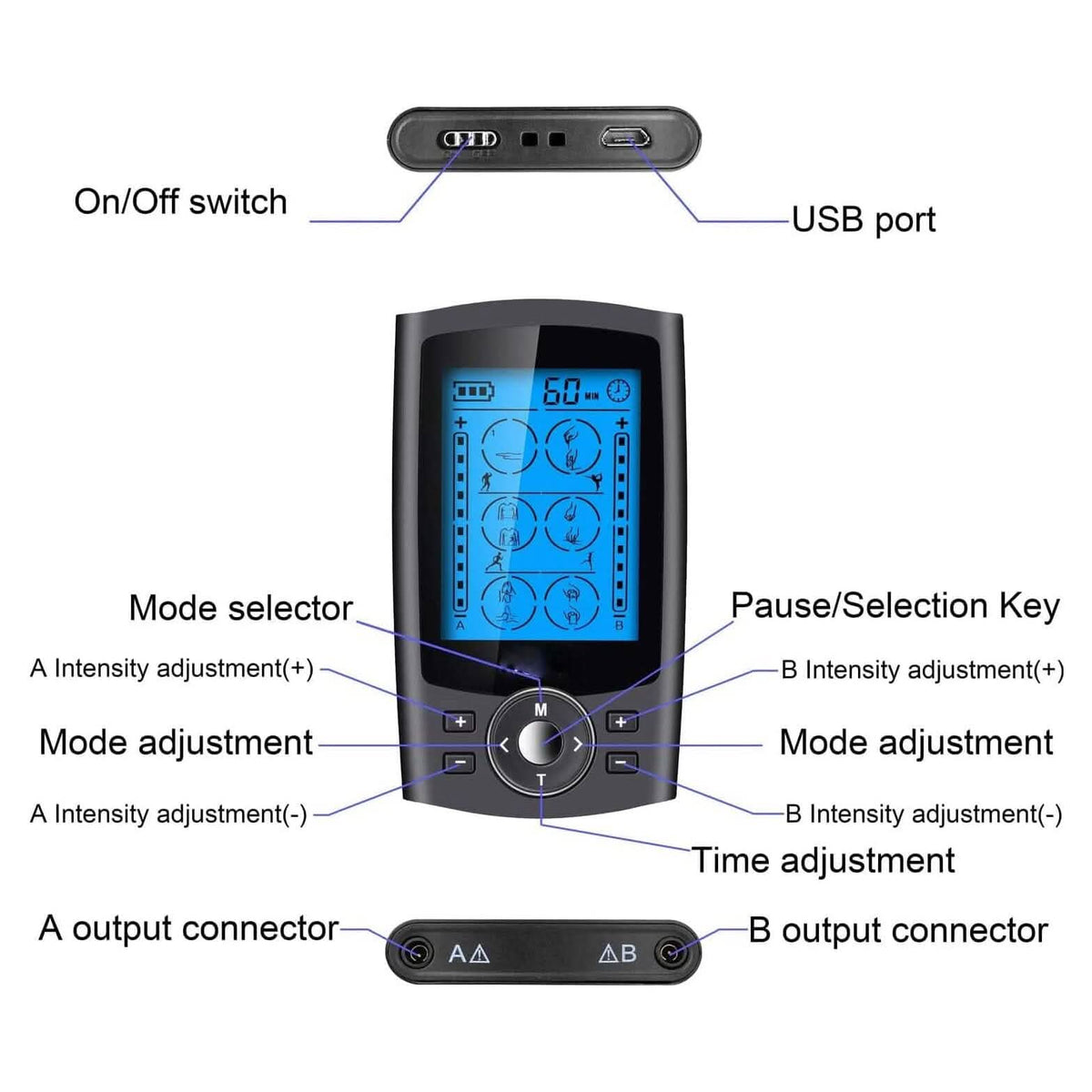 24 Modes Muscle Stimulator for Pain Relief Therapy