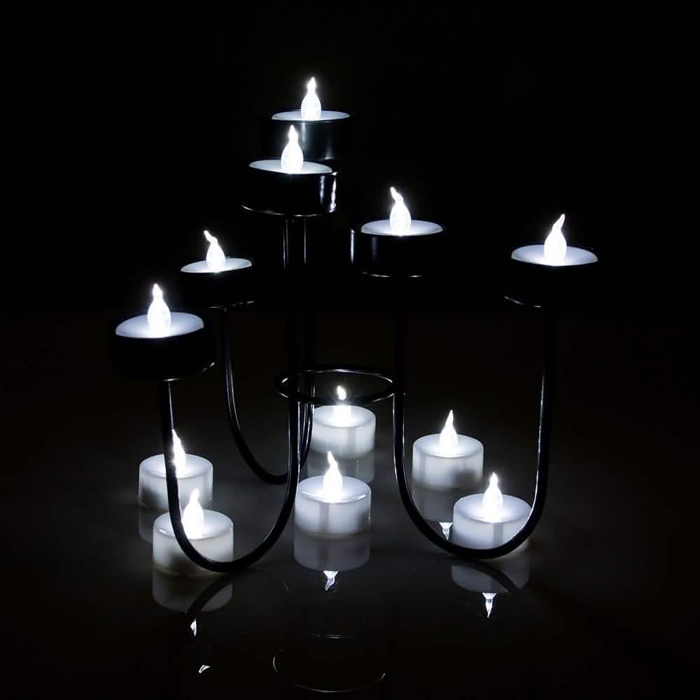 24-Pack: White LED Tealight Timer Candles Battery Operated Flameless Smokeless