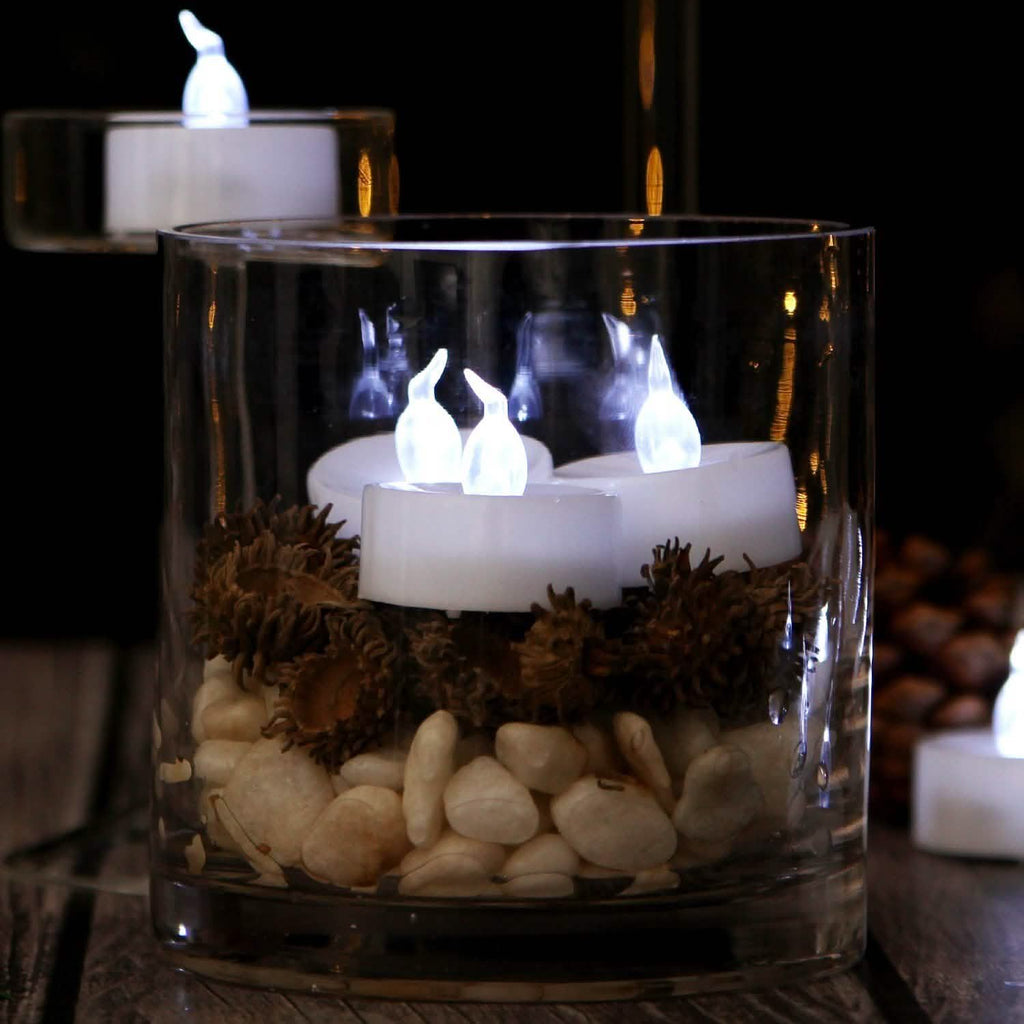 24-Piece: Warm White LED Tealight Flameless Smokeless Candles
