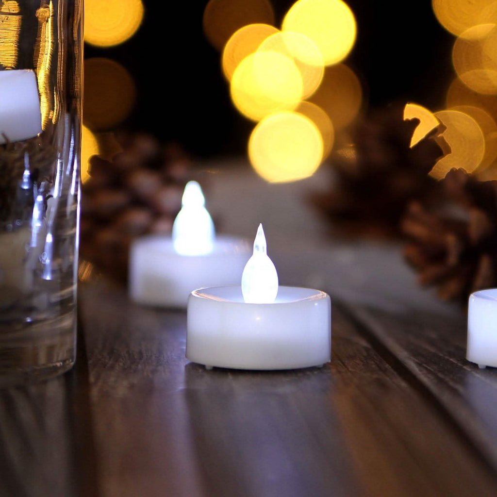 24-Piece: Warm White LED Tealight Flameless Smokeless Candles