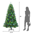 Artificial Hinged Christmas Tree with Remote-controlled Color-changing LED Lights-6'
