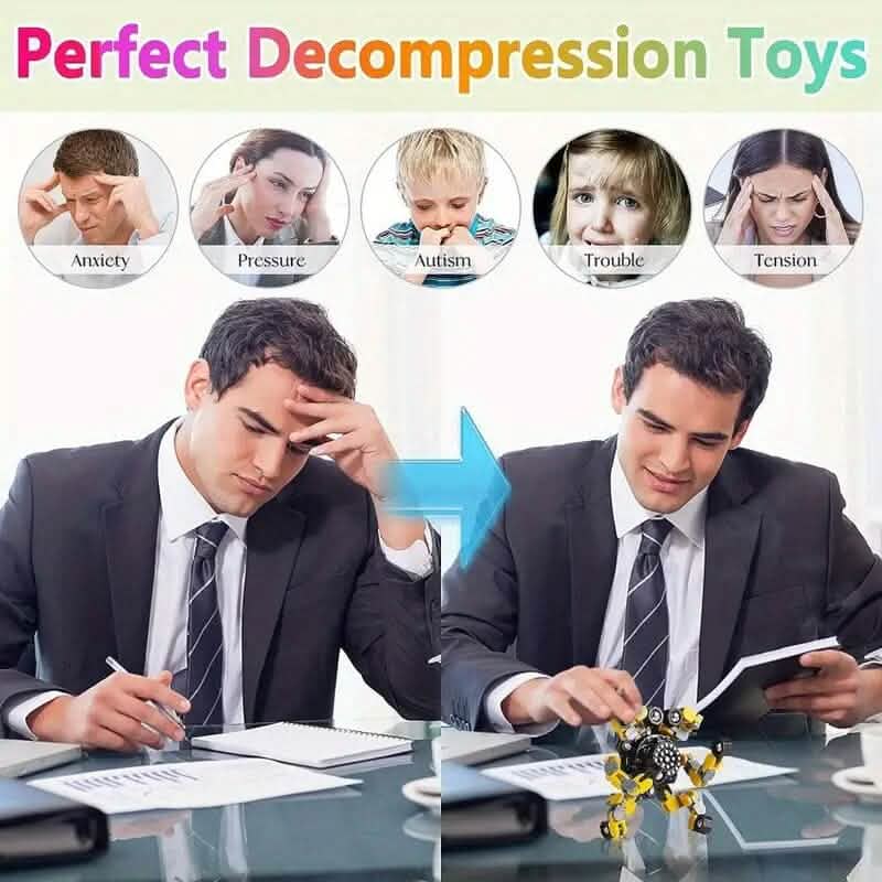 3-Pack: Fidget Toys Transformable Spinners