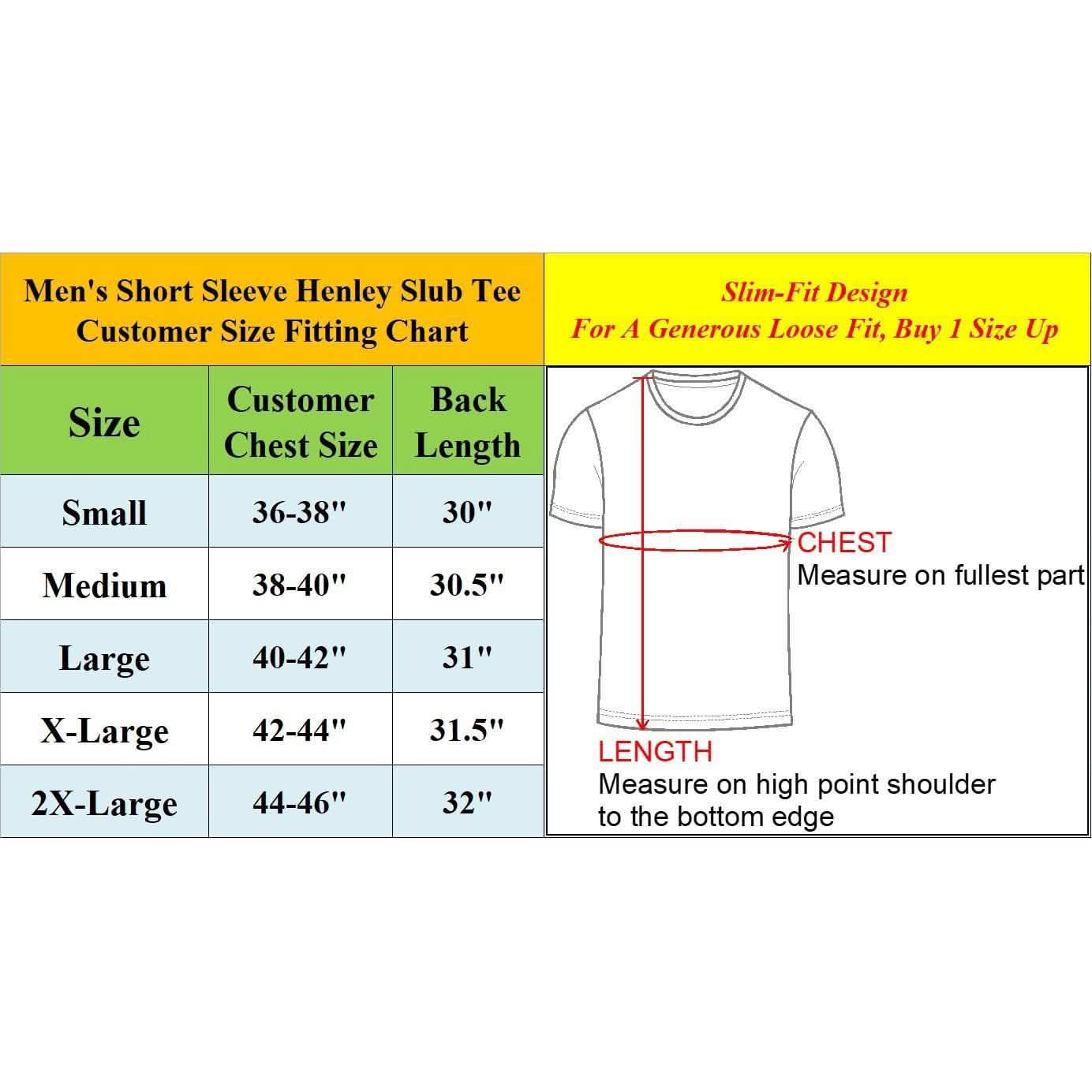 3-Pack Men's Slim Fitting Short Sleeve Henley Slub Tee