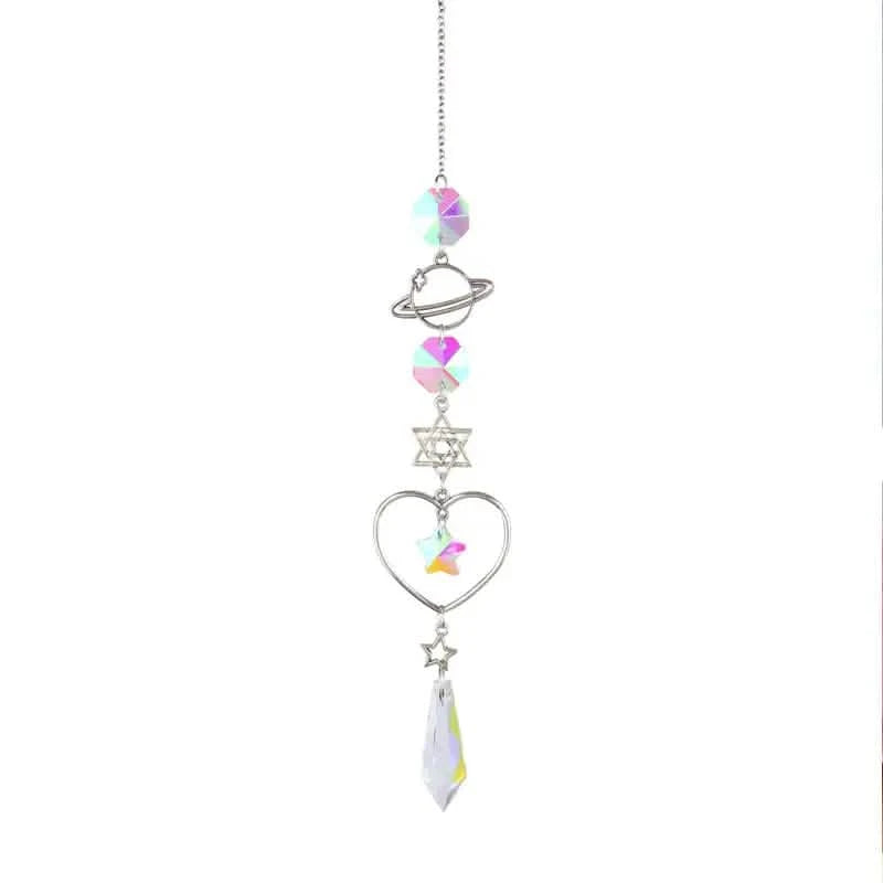 3-Pieces: Crystal Wind Chime Pendant Catcher Diamond Prisms