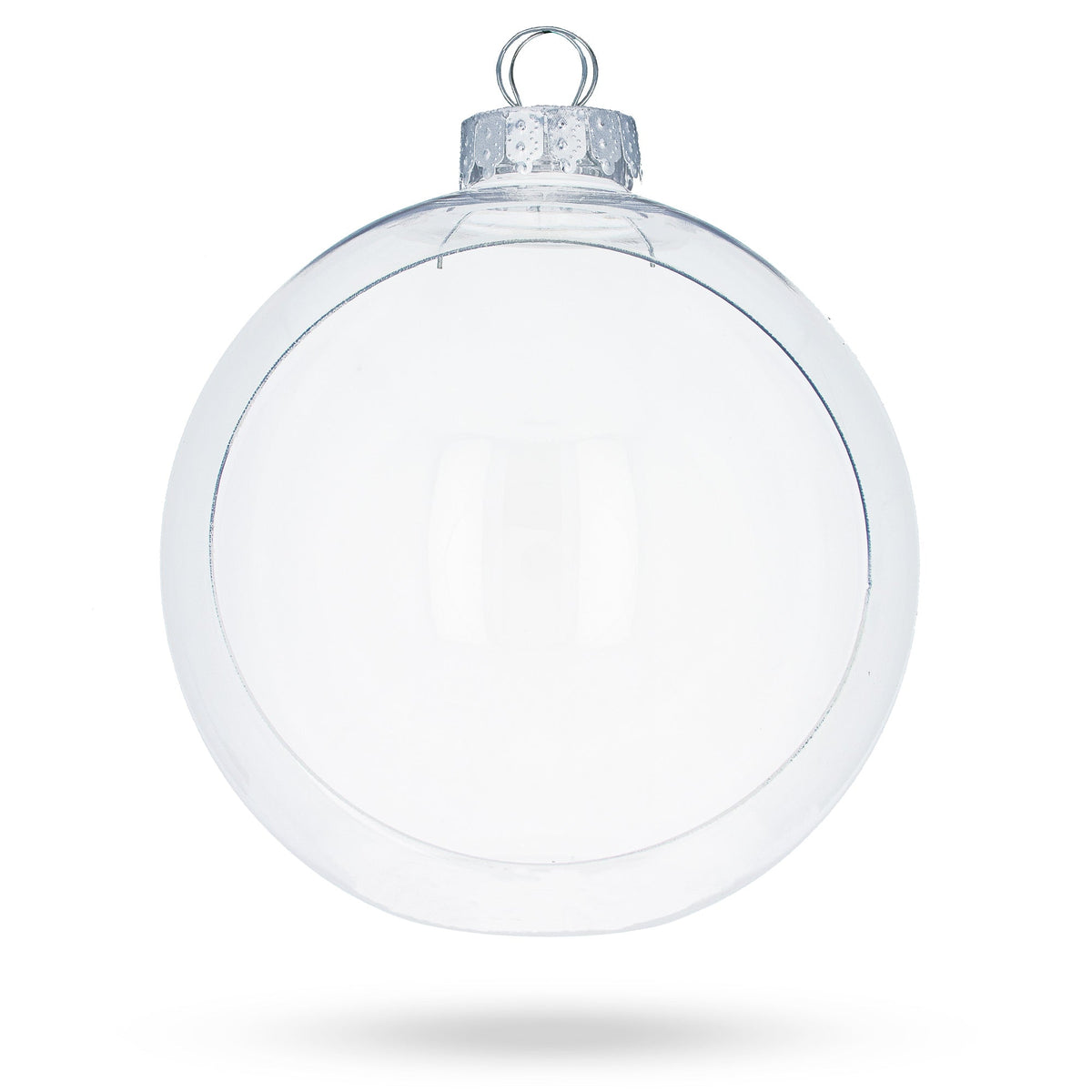 Set of 3 Clear Plastic Christmas Ball Ornaments with Cutout Openings DIY Craft 3.6 Inches