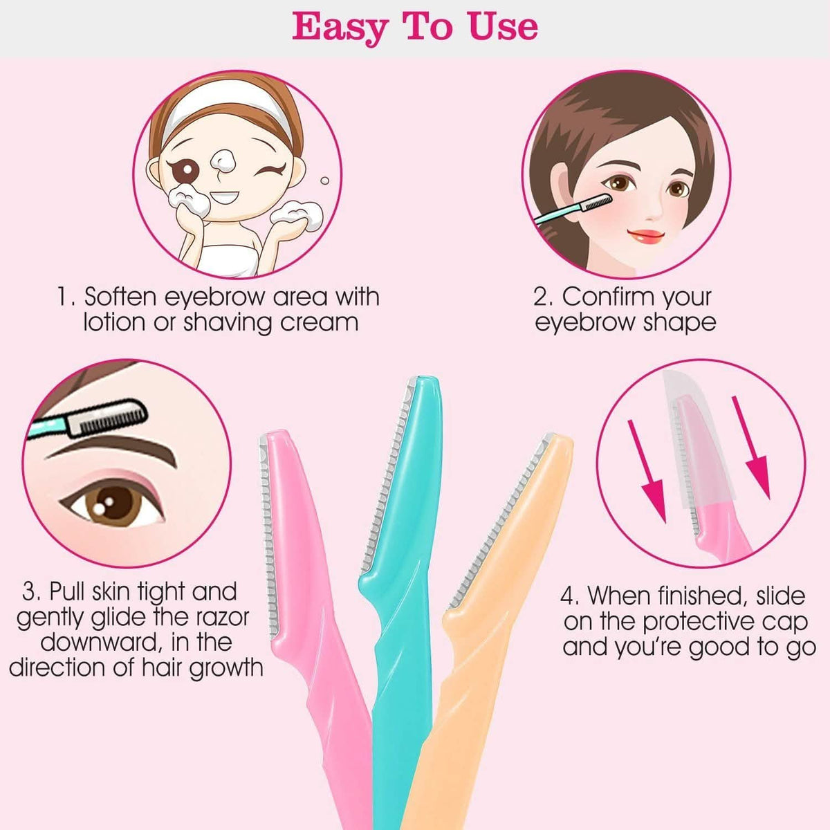 36-Pieces: Women Eyebrow Razor Trimmer
