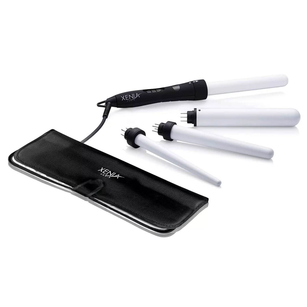 4-in-1 Interchangeable Ceramic Curling Wand Set with Protective Heat Station Mat