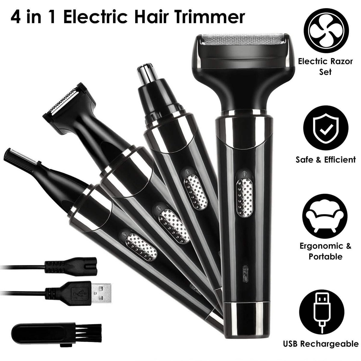 4-in-1 Rechargeable Hair Trimmer