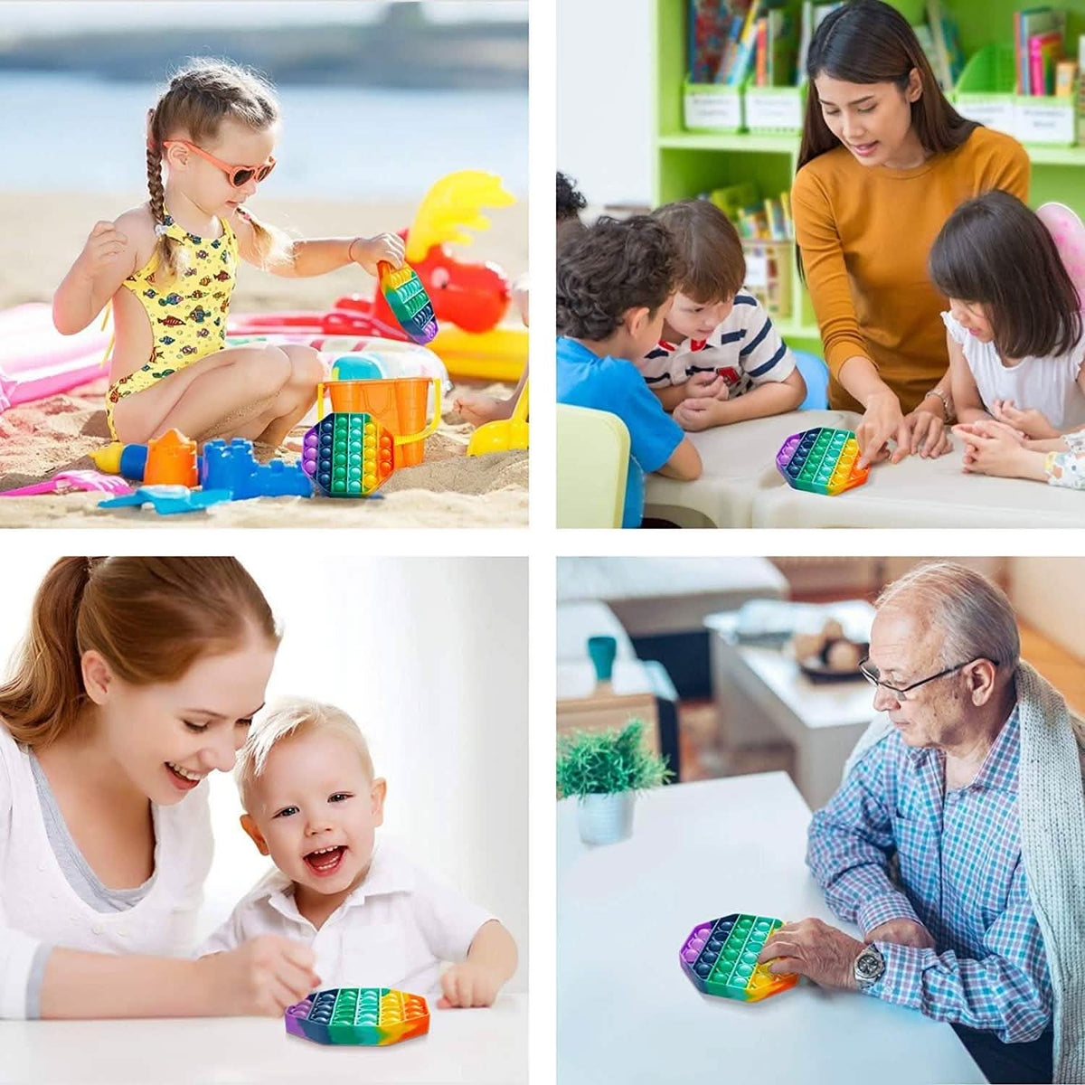 4-Pack: Bubble Popper Anti - Stress Fidget Toy