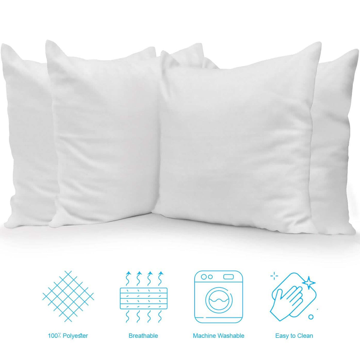 4-Pack: Decorative Throw Pillows Bed Sofa Couch Pillow Set Bounce Back Cushions