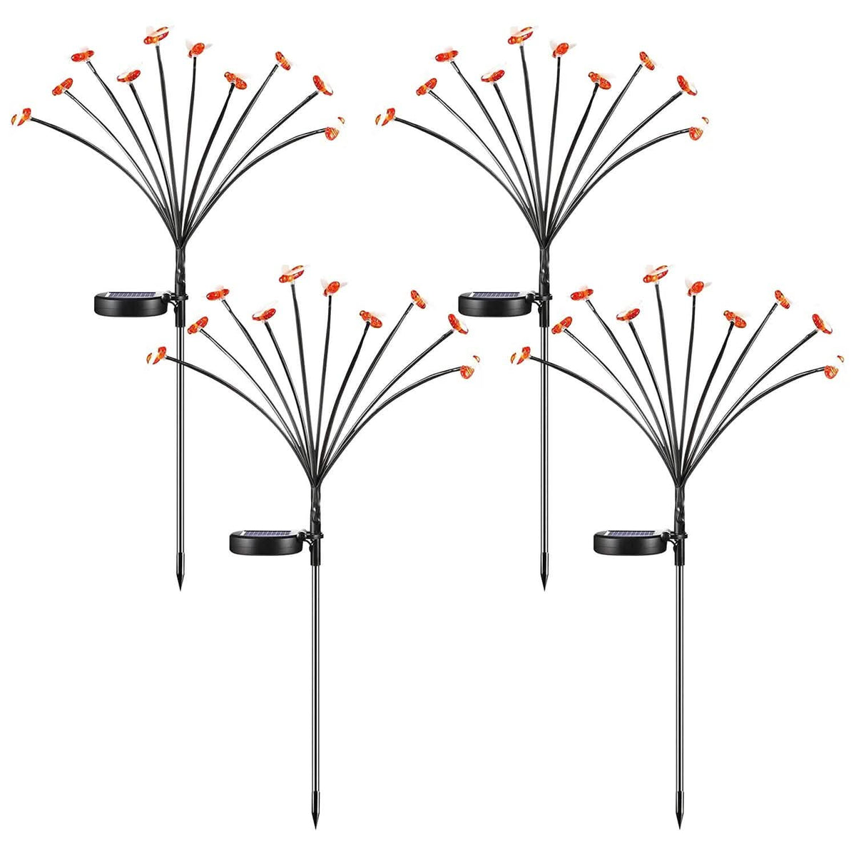 4-Pack: Solar Powered Stake Bee Light 2 Lighting Mode Lifelike Firefly