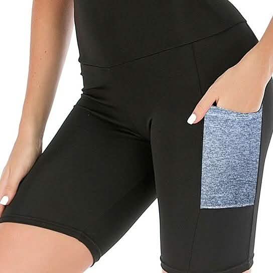 4-Pack: Women's High Waisted Biker Shorts with Pockets