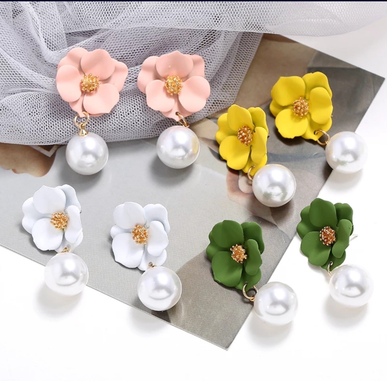 Flower Shaped Stud Earrings