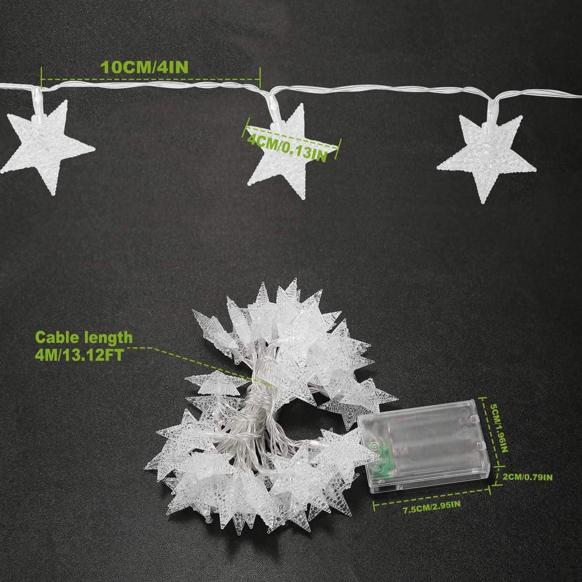 40-LED 13.12FT Star Fairy Lights