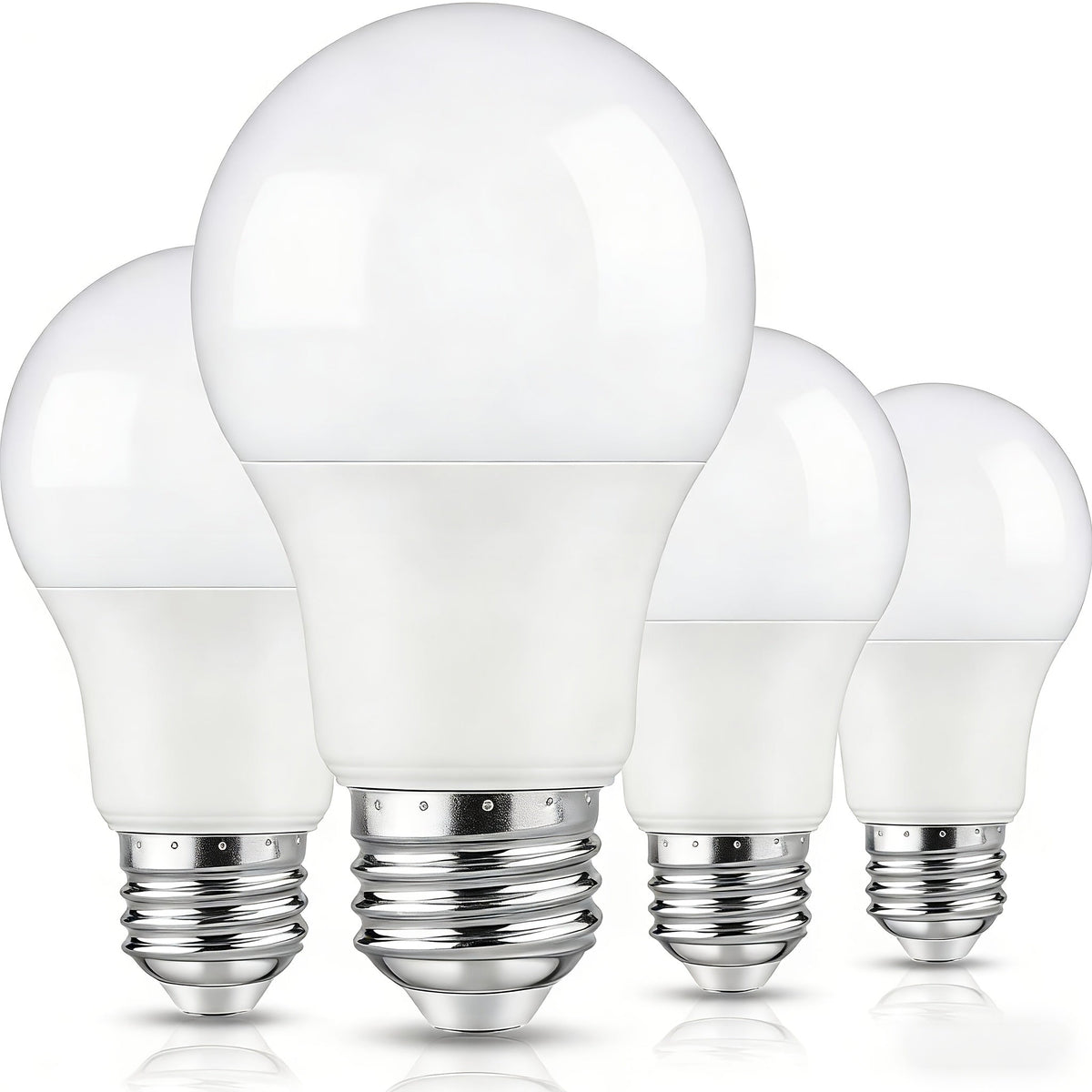 4-Pack A19 LED Light Bulbs, 60W Equivalent, Soft White or Cool Daylight, E26 Base, Non-Dimmable