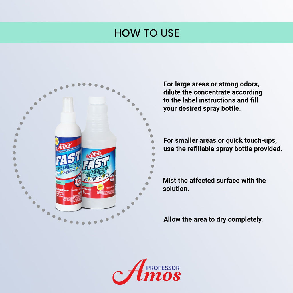 Professor Amos Fast Microbial Odor Eliminator Concentrated Kit 16oz.