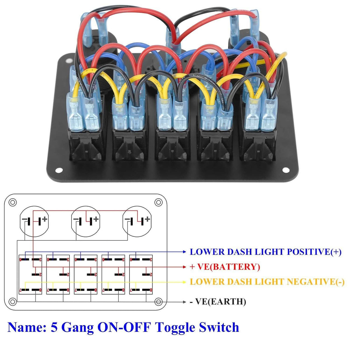 5 Gang Marine Panel Switch