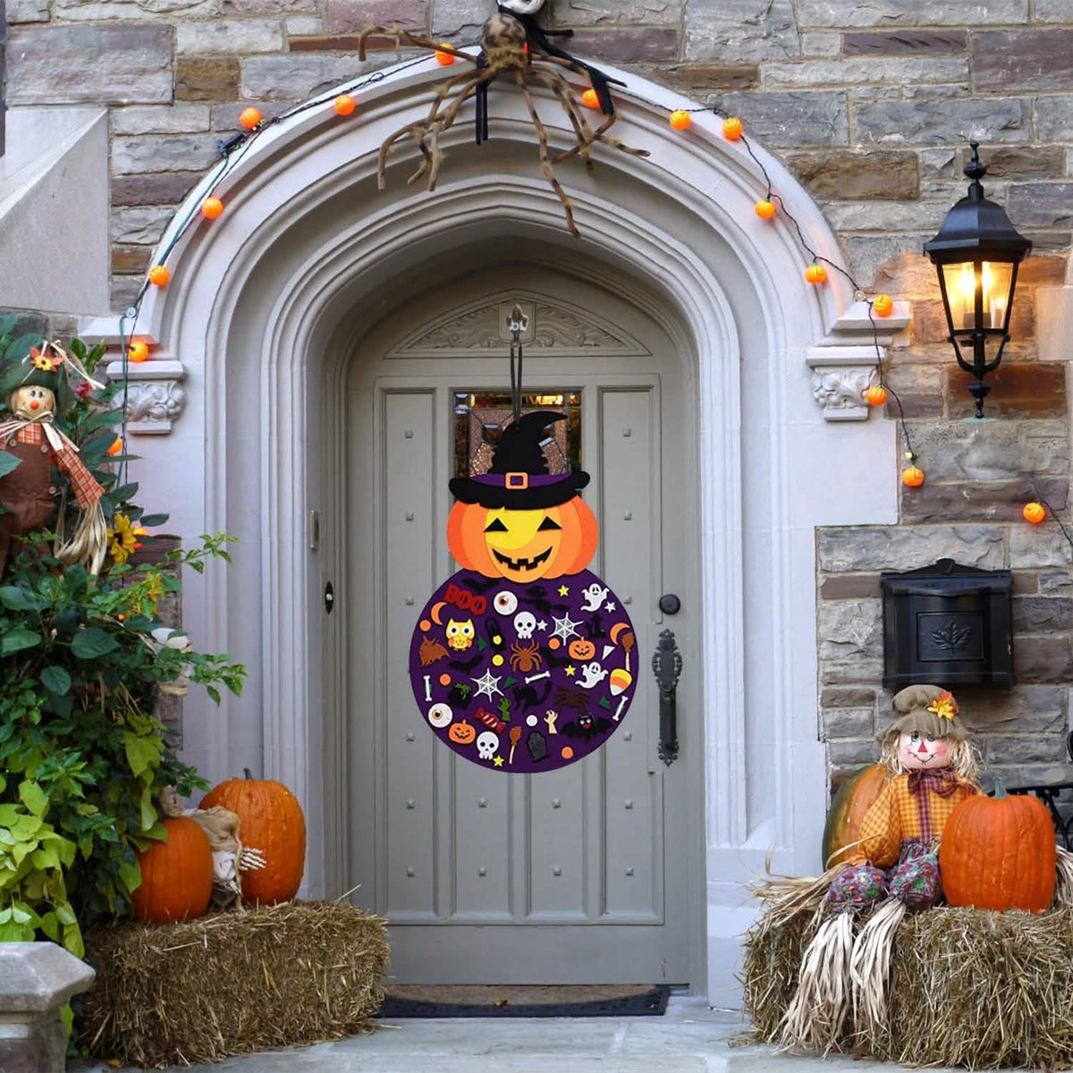 51-Pieces: Felt Pumpkin Witch Hanging Décor