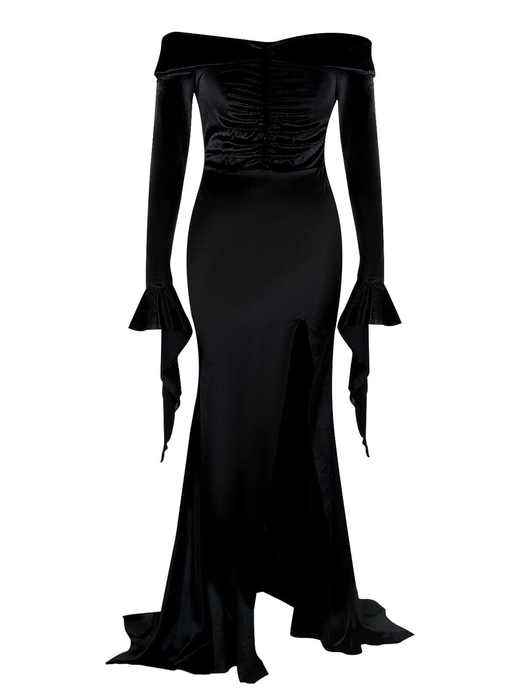 ROC PARTY Womens Gothic Floor Length Off Shoulder Dress Black Size S